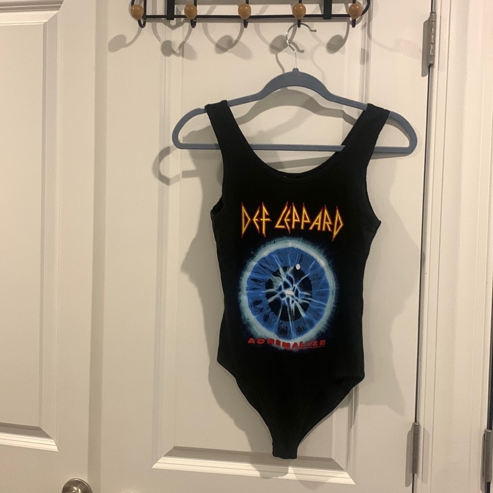 Forever 21 - Black Def Leppard Body Suit - Size Small